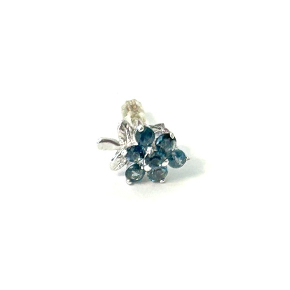 NIB genuine blue sapphires 925 sterling silver stud earrings Septemberbirthstone - Picture 2 of 13